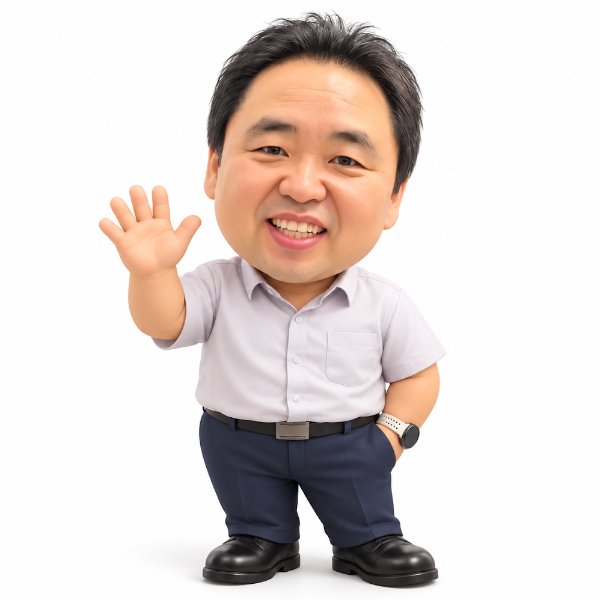 손을 흔드는 김종학 센터장 캐리커처